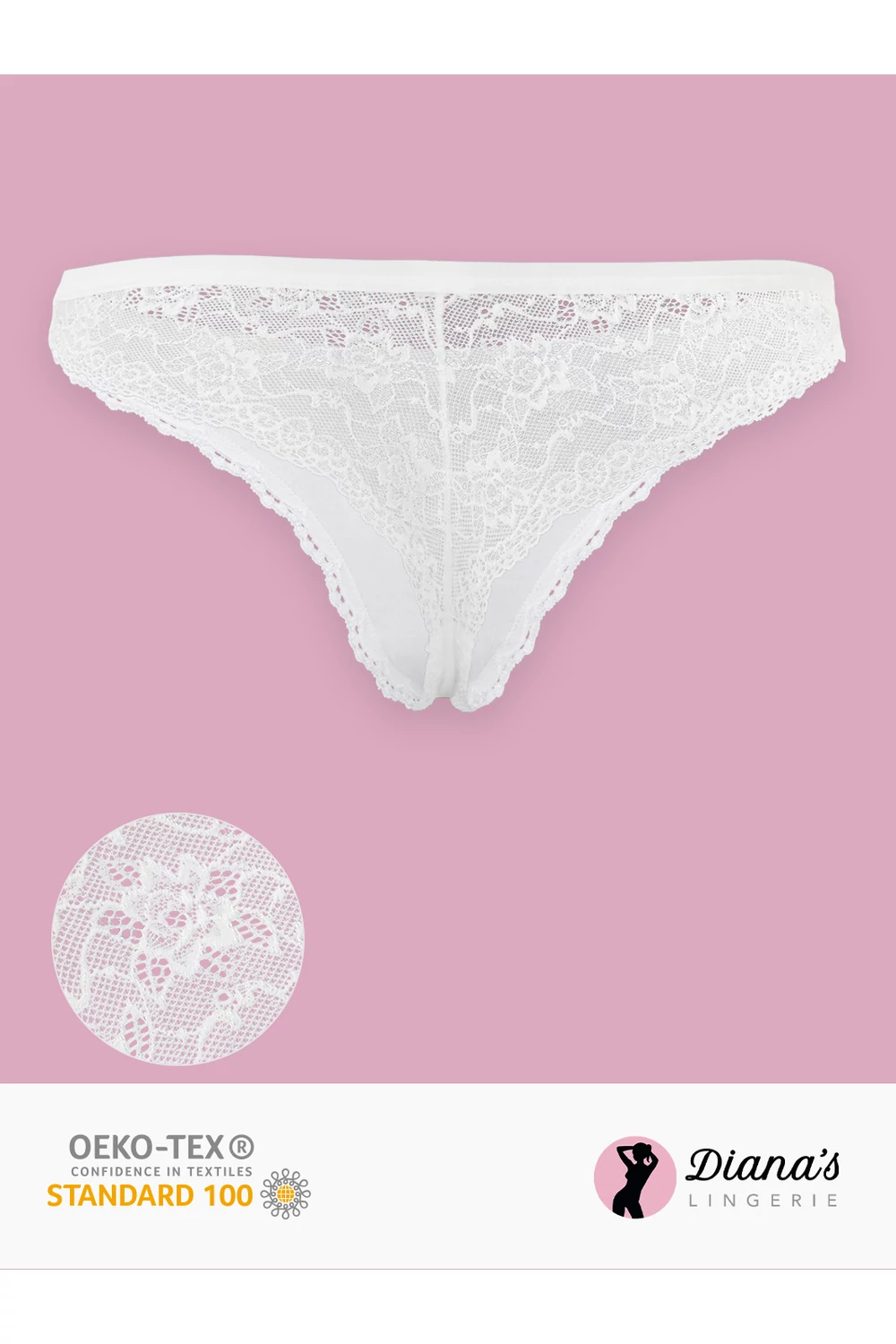 Dámske bavlnené tangá s čipkou vzadu Dámske bavlnené tangá s čipkou vzadu